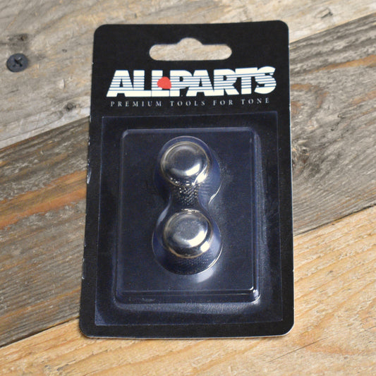 All Parts Nickel Dome Knobs USA Solid Shaft Set of 2