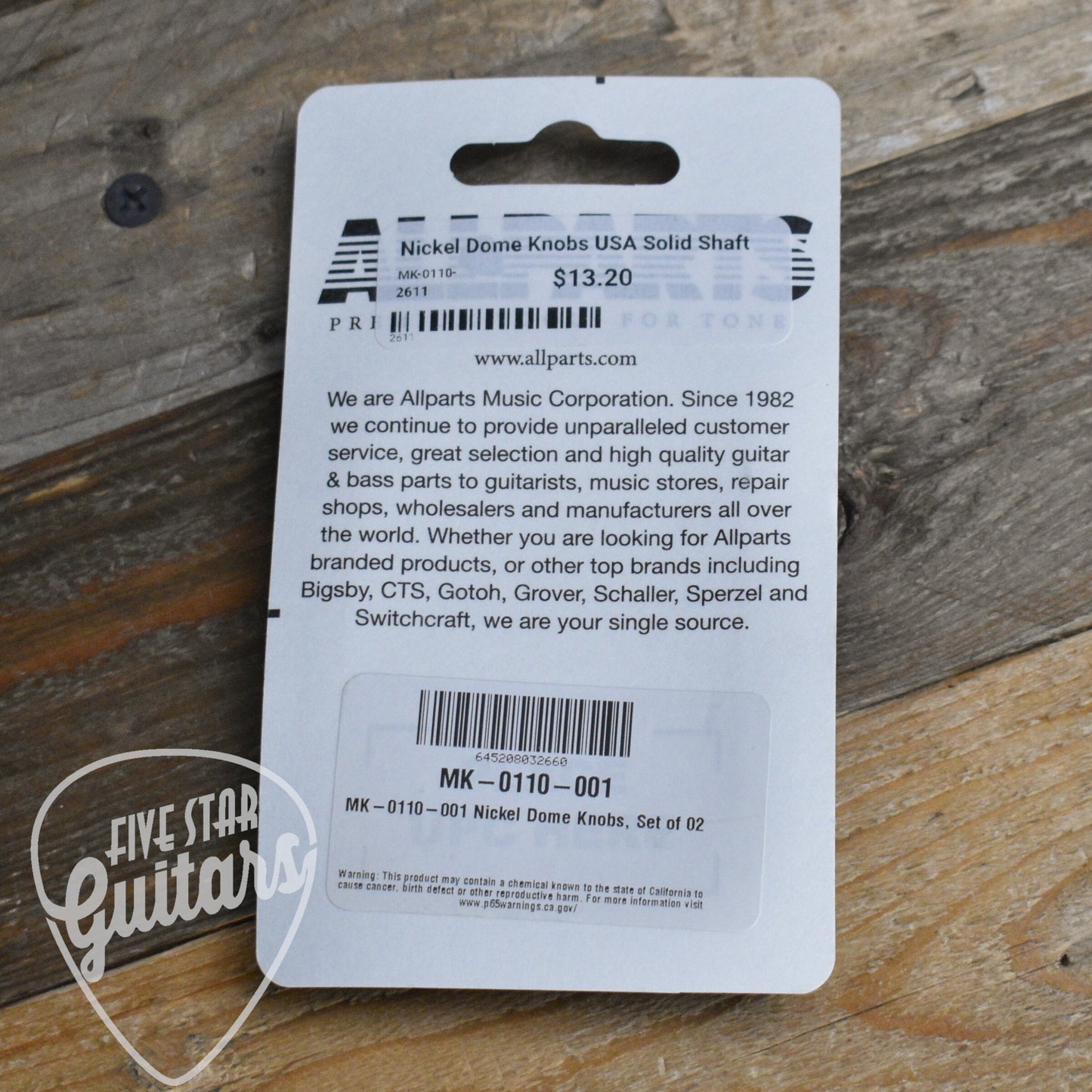 All Parts Nickel Dome Knobs USA Solid Shaft Set of 2