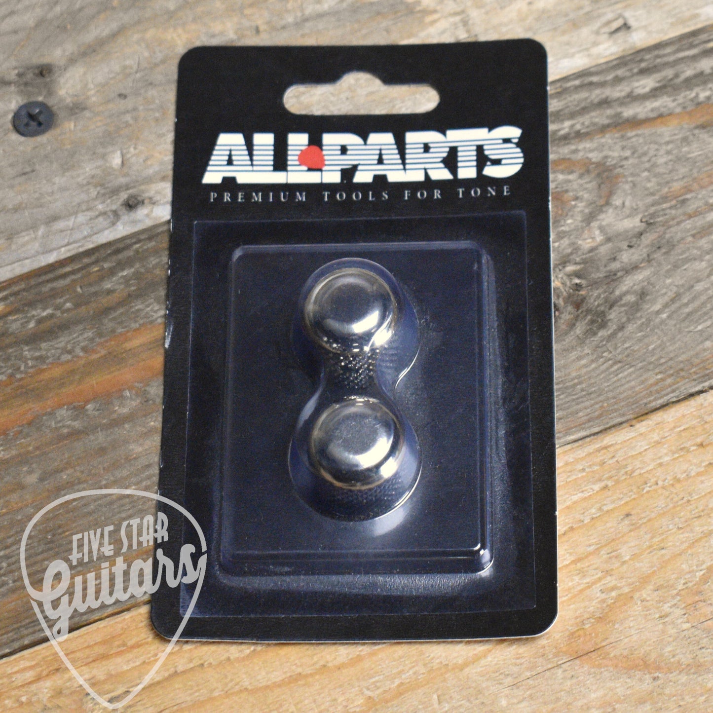 All Parts Nickel Dome Knobs USA Solid Shaft Set of 2