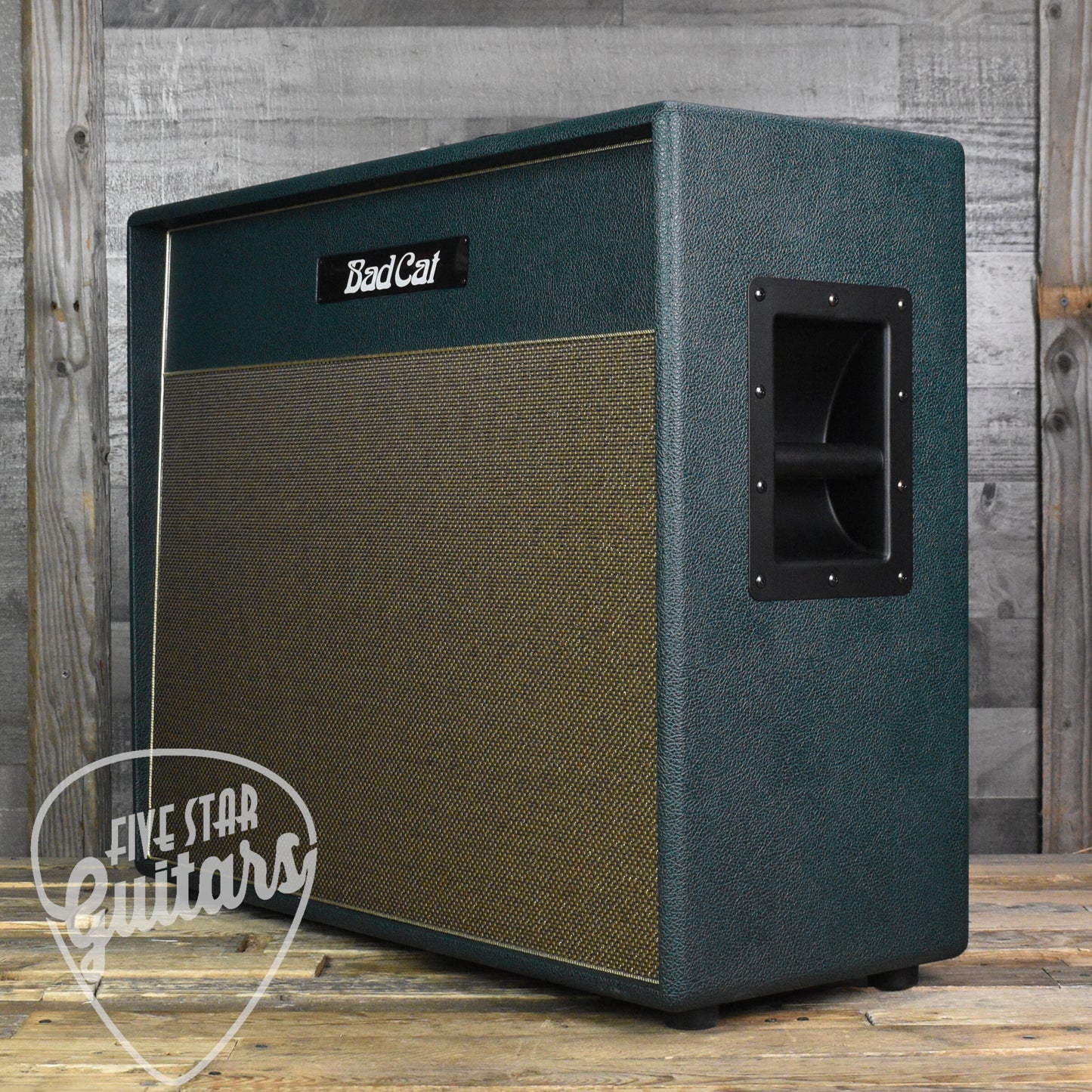 Bad Cat Lynx 2x12 Extension Speaker Cabinet - British Racing Green with Gold Grille and Piping
