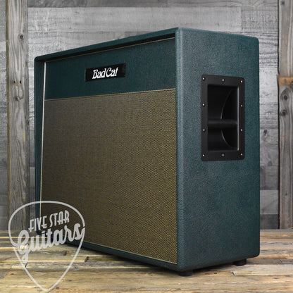 Bad Cat Lynx 2x12 Extension Speaker Cabinet - British Racing Green with Gold Grille and Piping