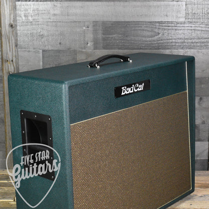 Bad Cat Lynx 2x12 Extension Speaker Cabinet - British Racing Green with Gold Grille and Piping