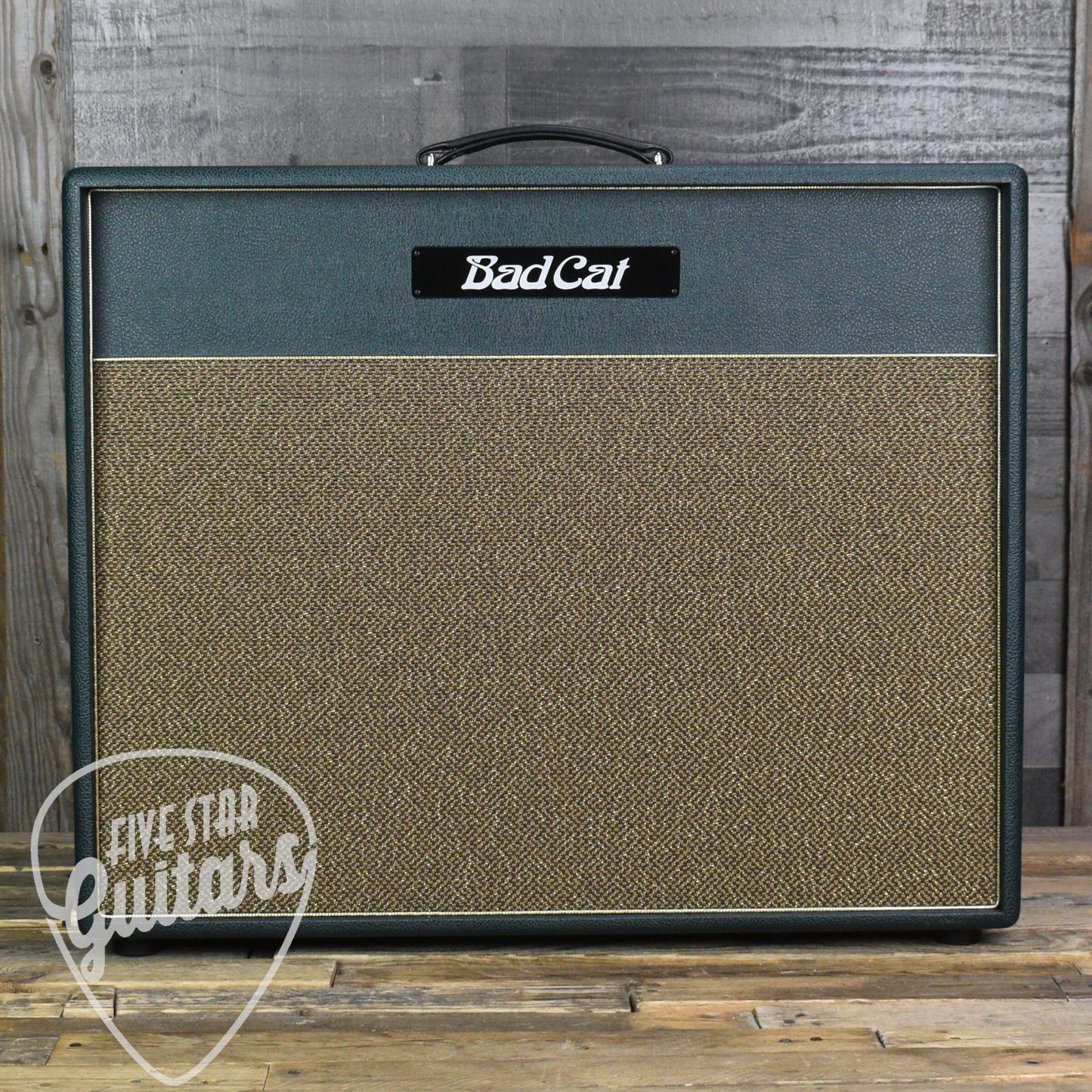Bad Cat Lynx 2x12 Extension Speaker Cabinet - British Racing Green with Gold Grille and Piping