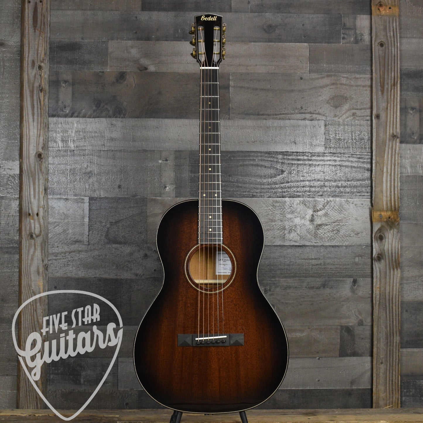 Bedell Classic Folk Parlor All Honduran Mahogany - Antique Burst with Hard Shell Case