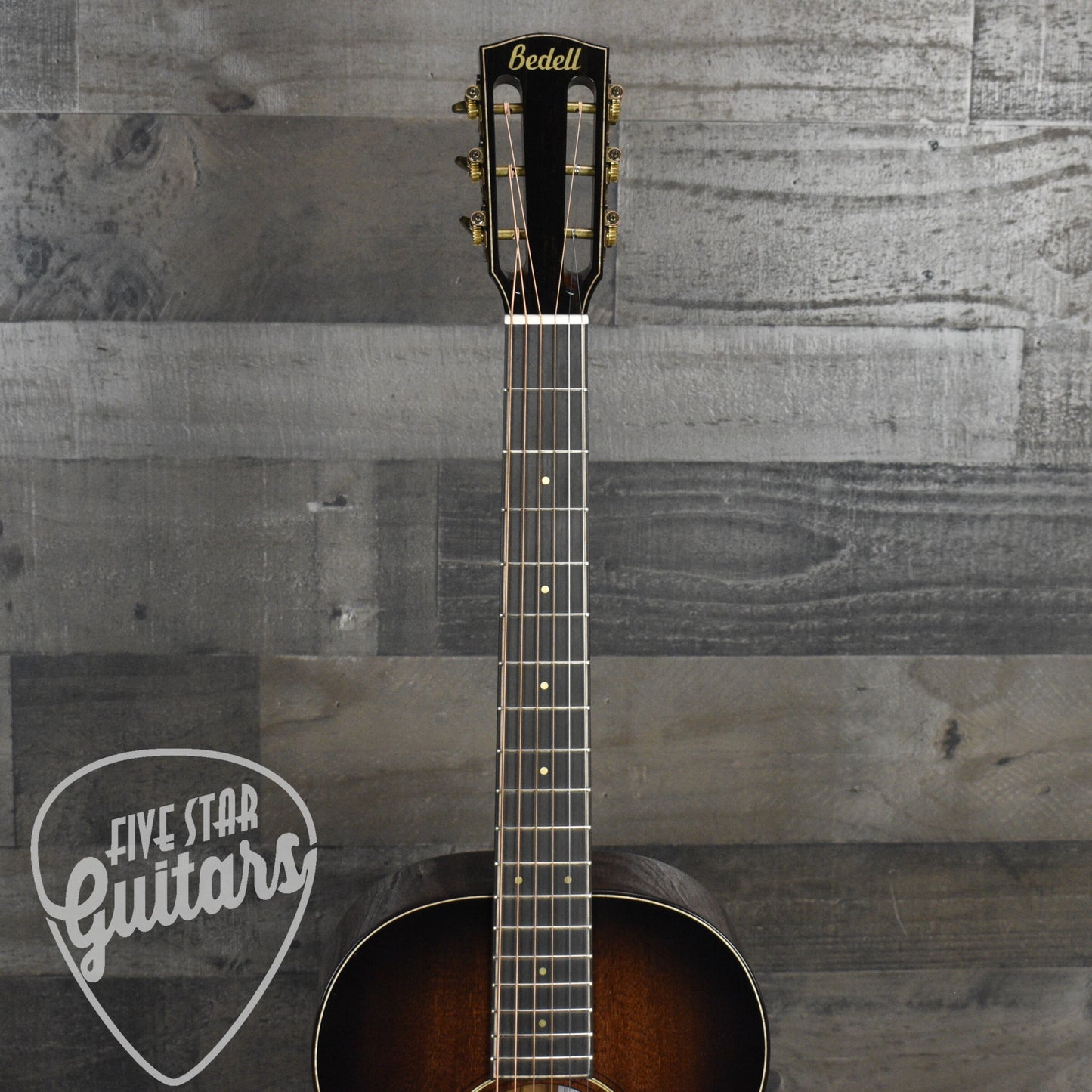 Bedell Classic Folk Parlor All Honduran Mahogany - Antique Burst with Hard Shell Case