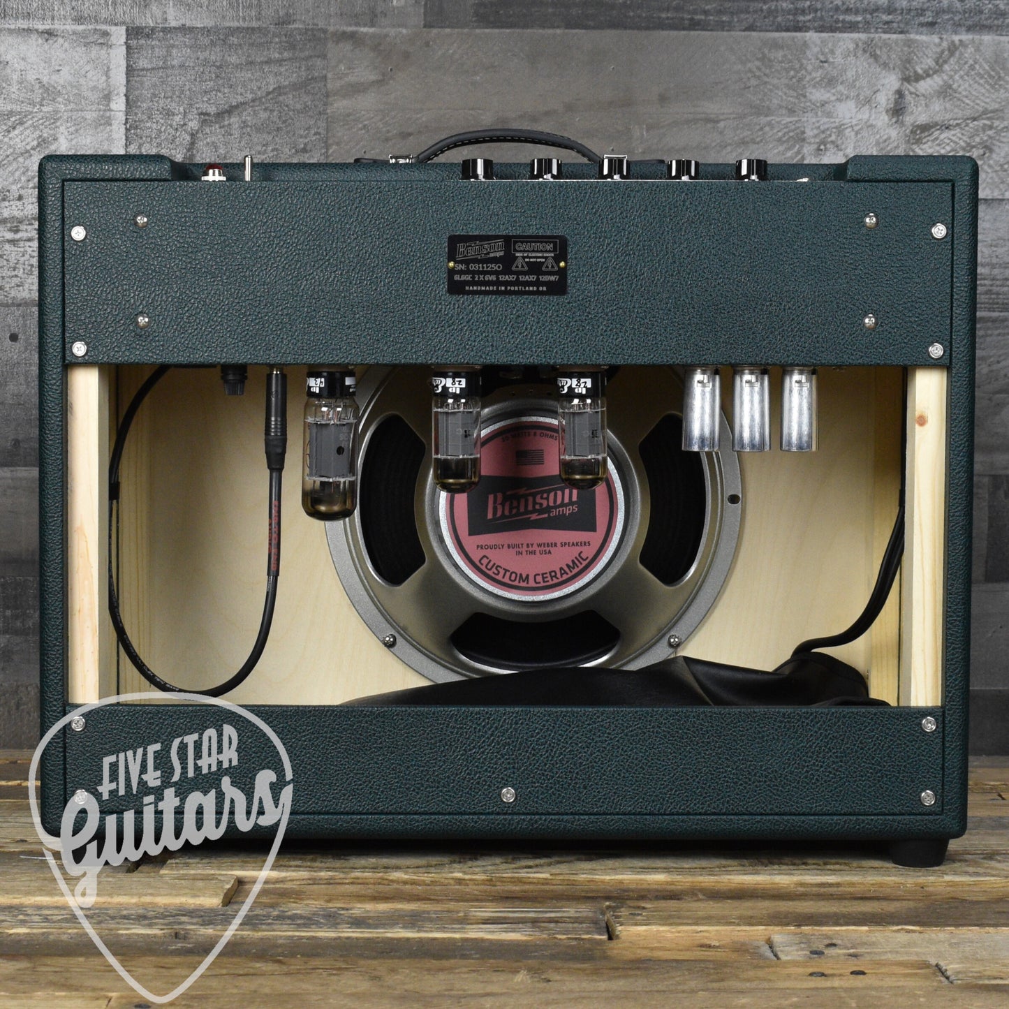 Benson Monarch Reverb Plus in Green Tolex with Check Grill and Gold Piping All Tube Electric Guitar Amplifier