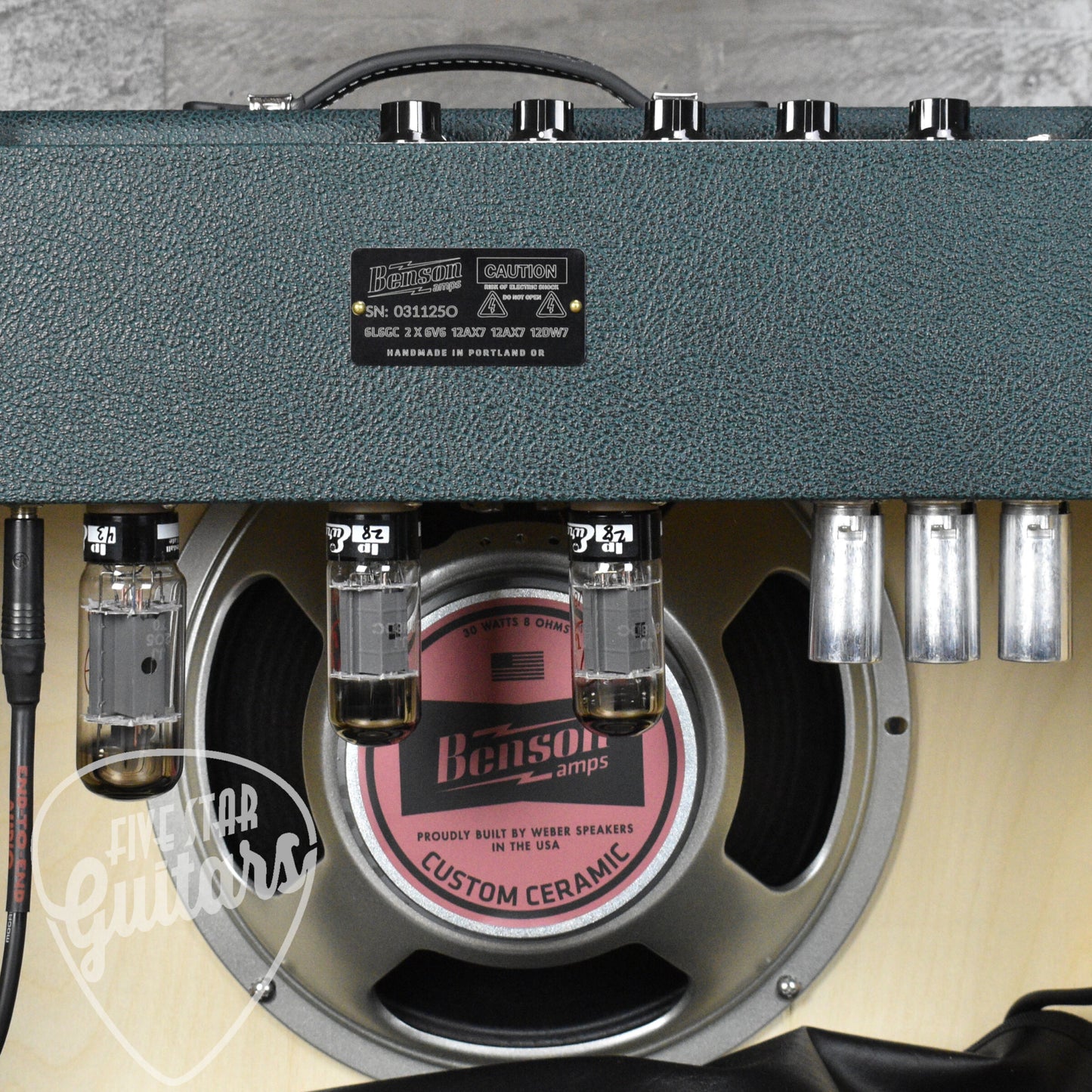 Benson Monarch Reverb Plus in Green Tolex with Check Grill and Gold Piping All Tube Electric Guitar Amplifier
