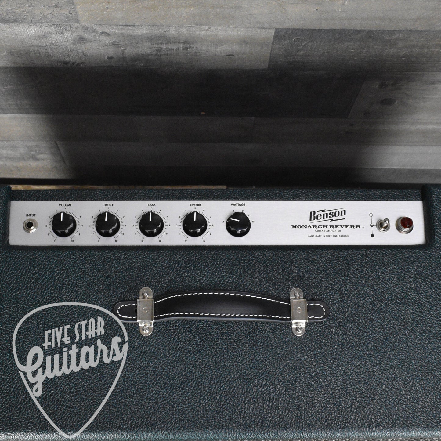 Benson Monarch Reverb Plus in Green Tolex with Check Grill and Gold Piping All Tube Electric Guitar Amplifier