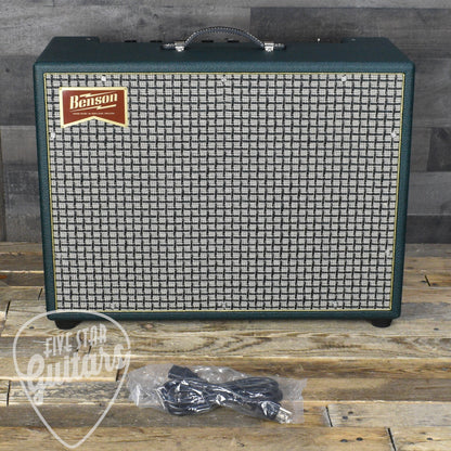 Benson Monarch Reverb Plus in Green Tolex with Check Grill and Gold Piping All Tube Electric Guitar Amplifier