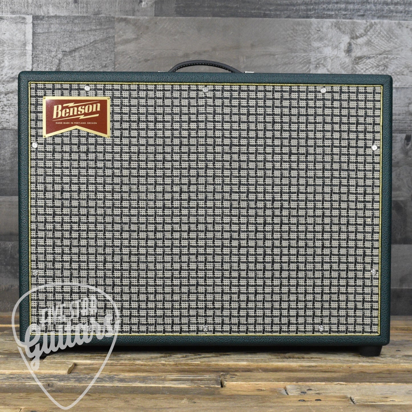 Benson Monarch Reverb Plus in Green Tolex with Check Grill and Gold Piping All Tube Electric Guitar Amplifier