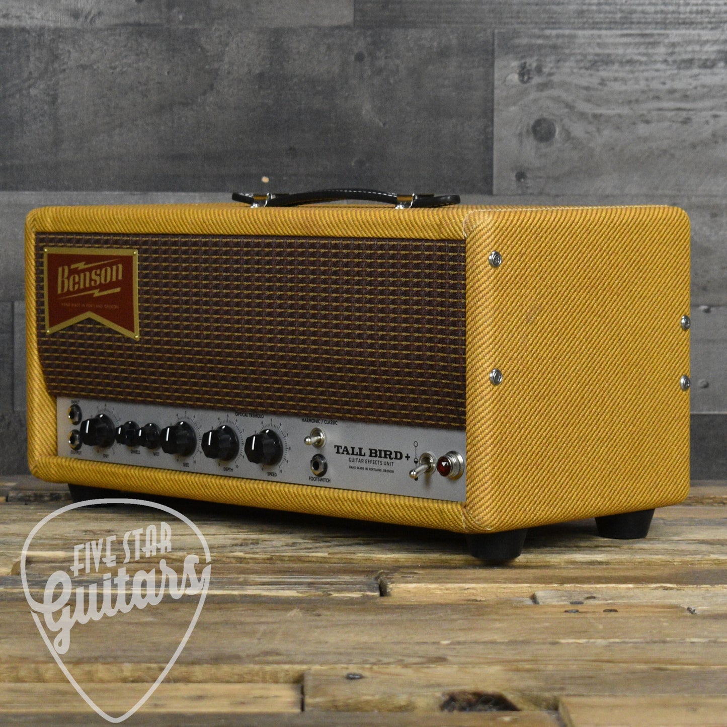Benson Tall Bird Plus Tube Reverb and Tremolo Unit - Aged Tweed/Oxblood Grill