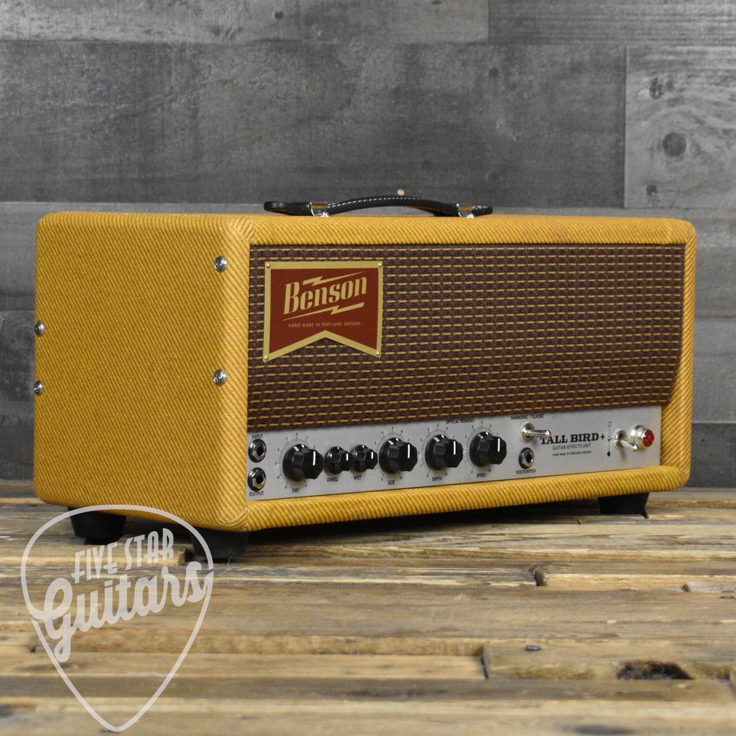 Benson Tall Bird Plus Tube Reverb and Tremolo Unit - Aged Tweed/Oxblood Grill