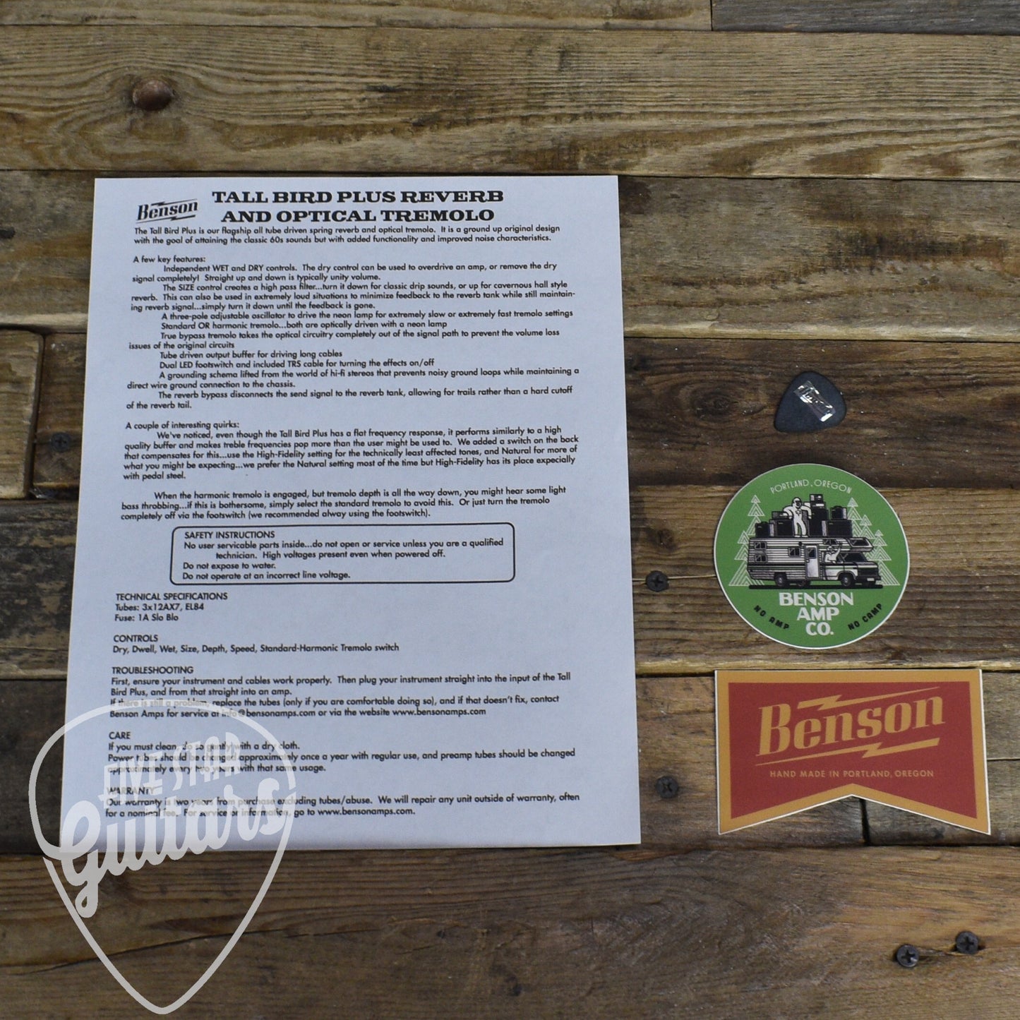Benson Tall Bird Plus Tube Reverb and Tremolo Unit - Aged Tweed/Oxblood Grill