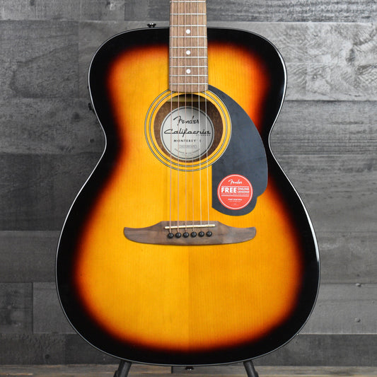 Fender California Standard Monterey E Spruce Top Black Pickguard - 3-Color Sunburst