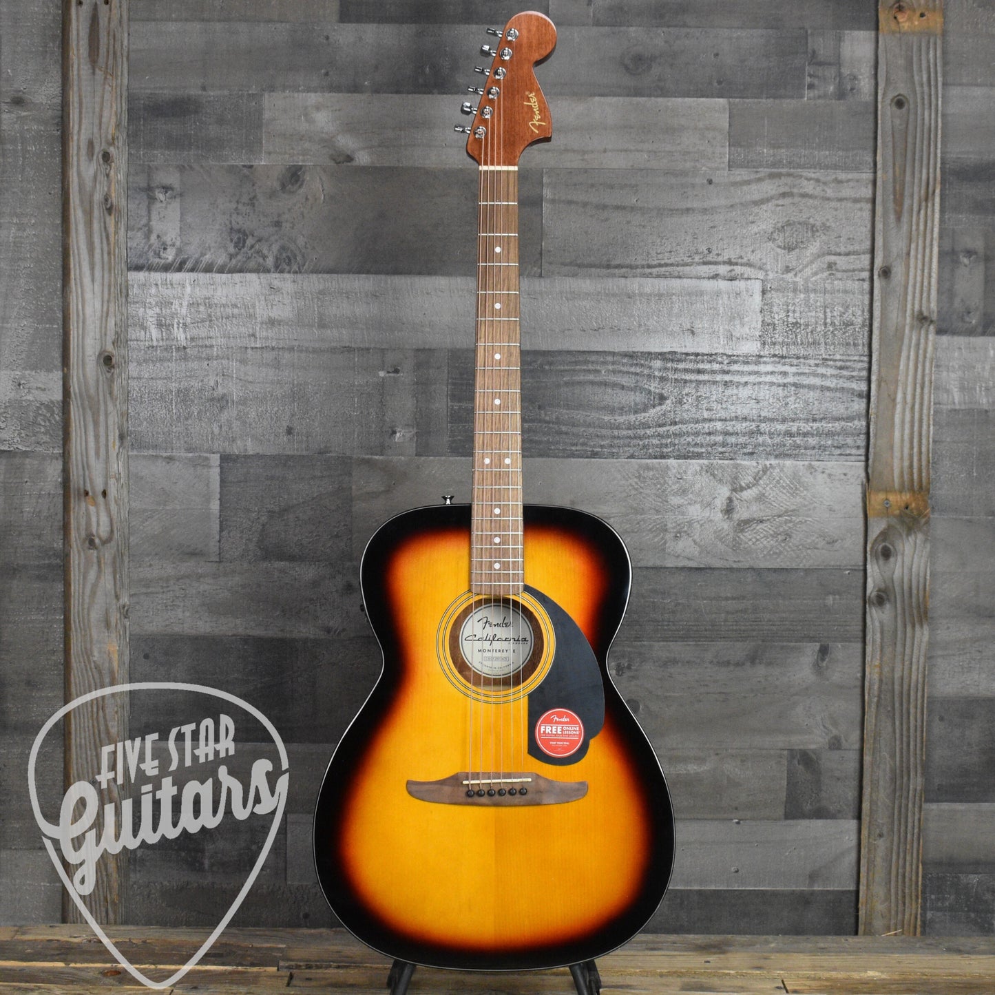 Fender California Standard Monterey E Spruce Top Black Pickguard - 3-Color Sunburst