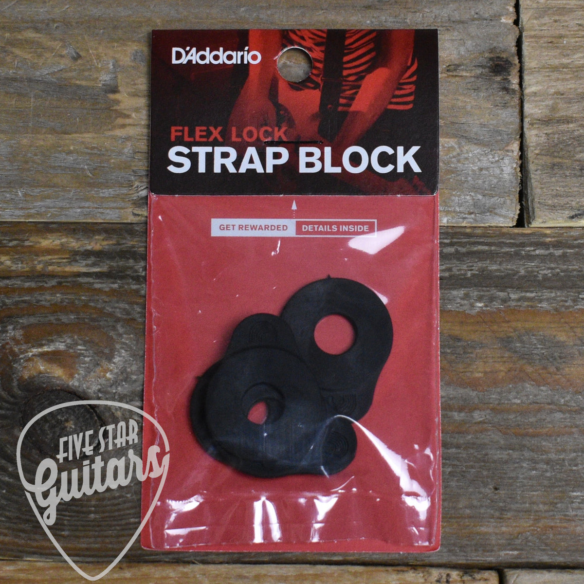 D'Addario Flex Lock Strap Block -  Black - 4 Pack