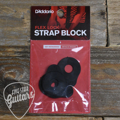 D'Addario Flex Lock Strap Block -  Black - 4 Pack