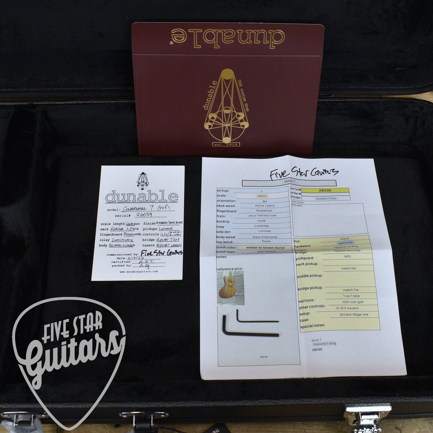 Dunable Gnarwhal 7 - Amber to Brown Burst with Hardshell Case