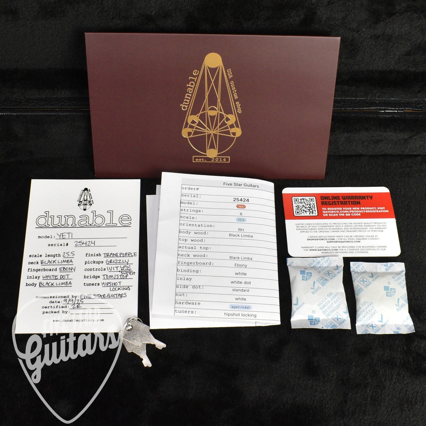 Dunable Yeti USA Black Limba - Transparent Purple with Hardshell Case