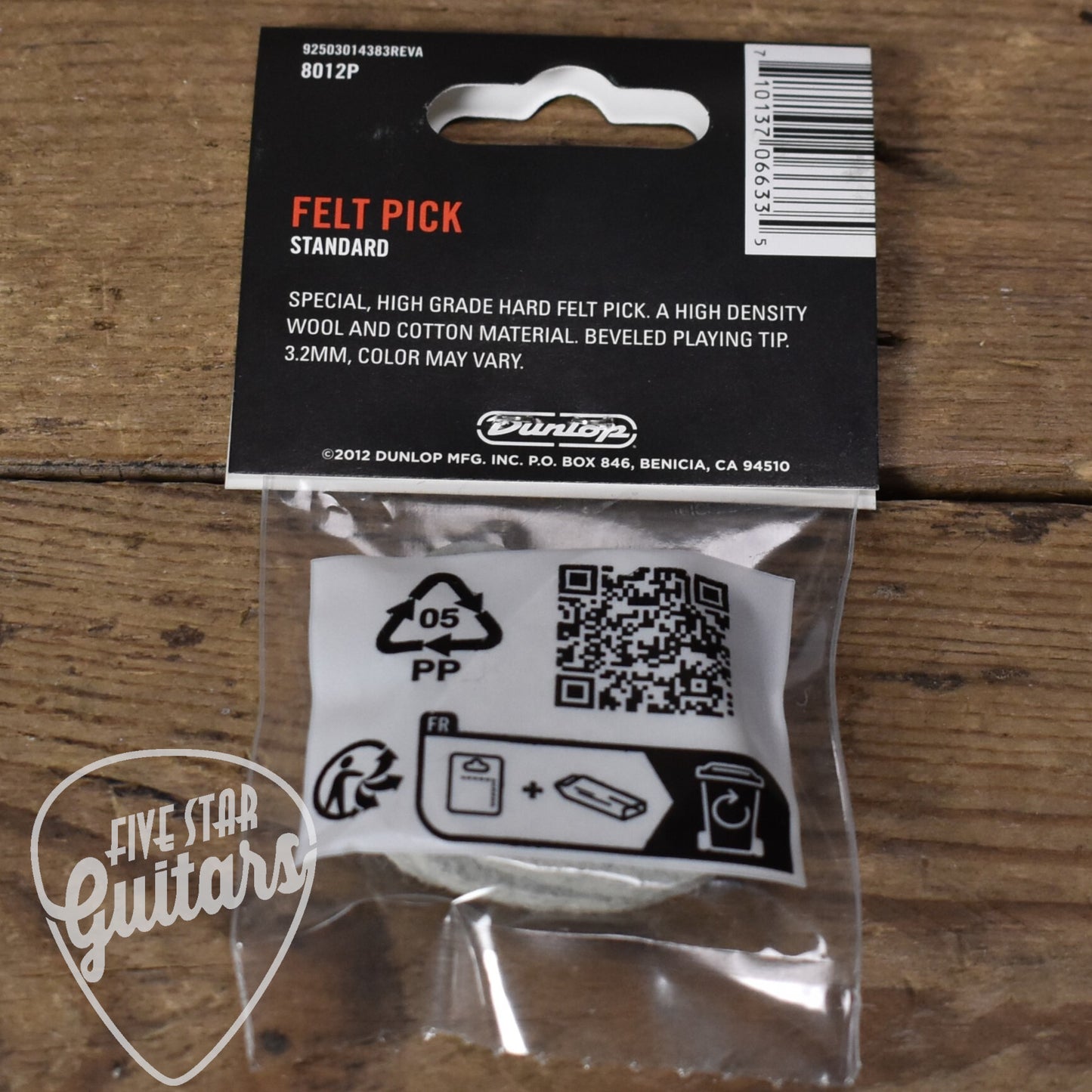 Dunlop Standard Felt Pick - 3 Pack
