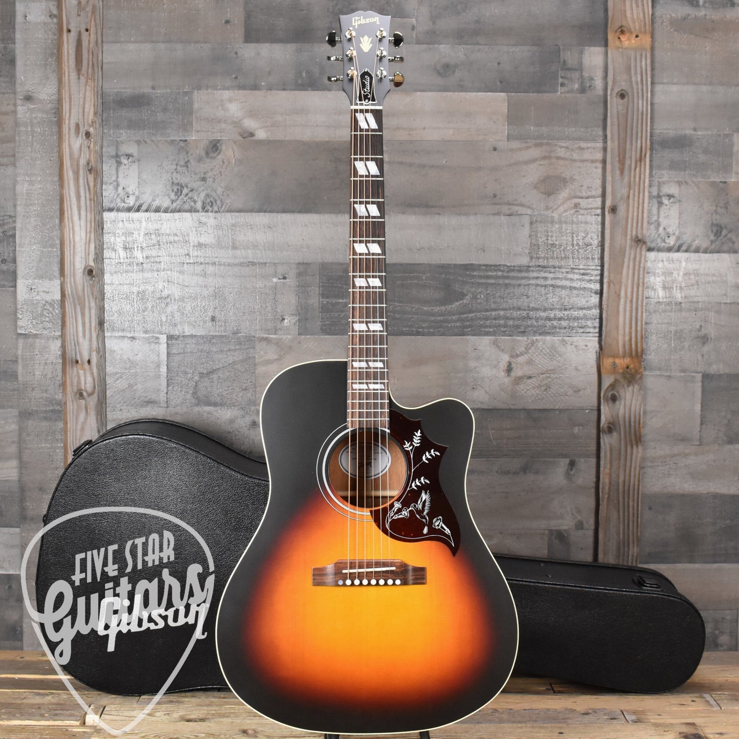 Gibson Hummingbird Studio EC - Tri-Burst Satin with Hard Shell Case