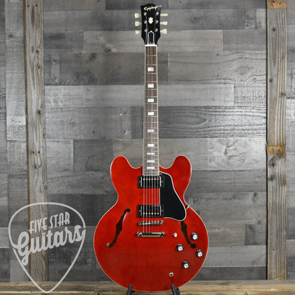 Epiphone 1962 ES-335 Reissue - Sixties Cherry - With Black Hard Shell Case