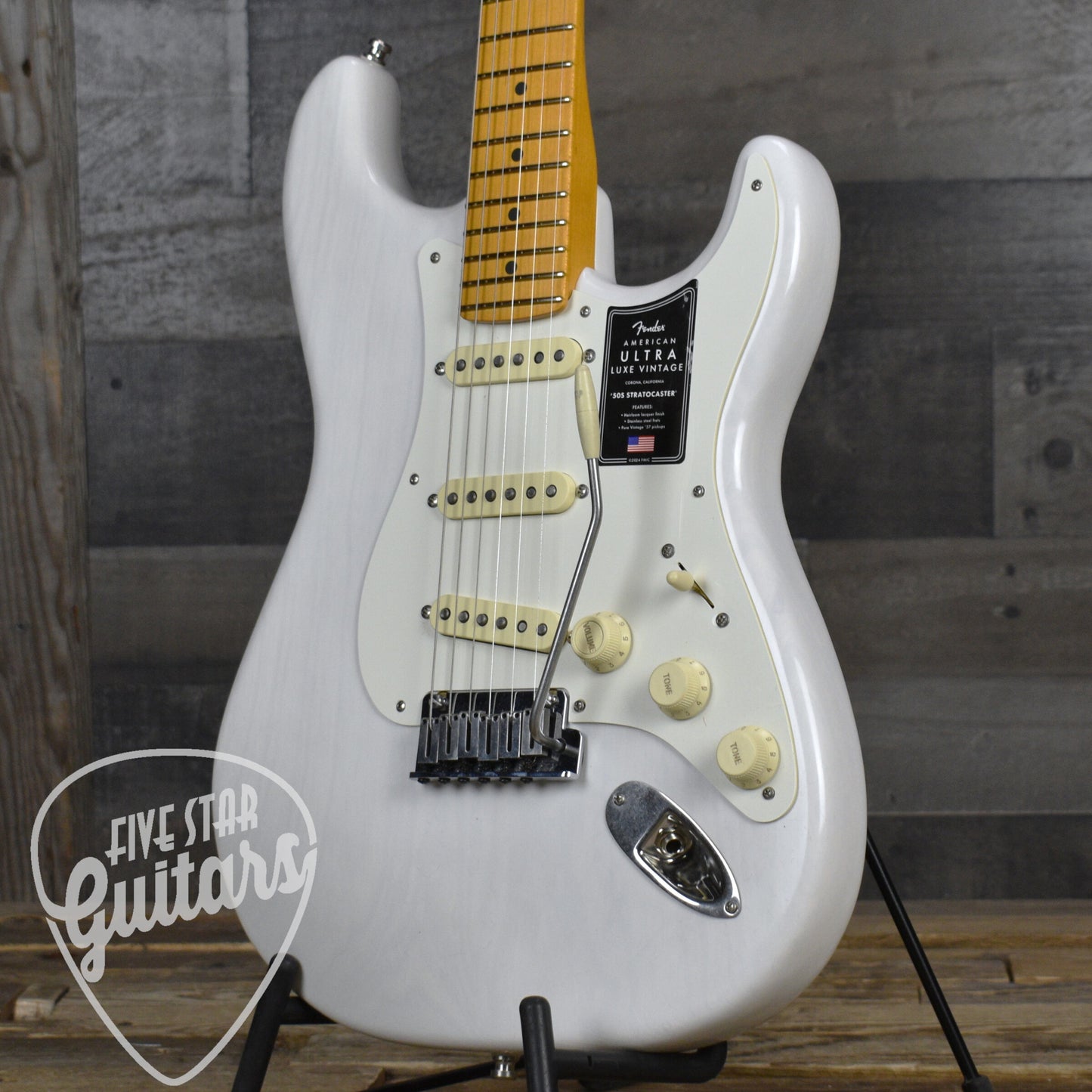 Fender American Ultra Luxe Vintage '50s Stratocaster - White Blonde with Fender Deluxe Hardshell Case