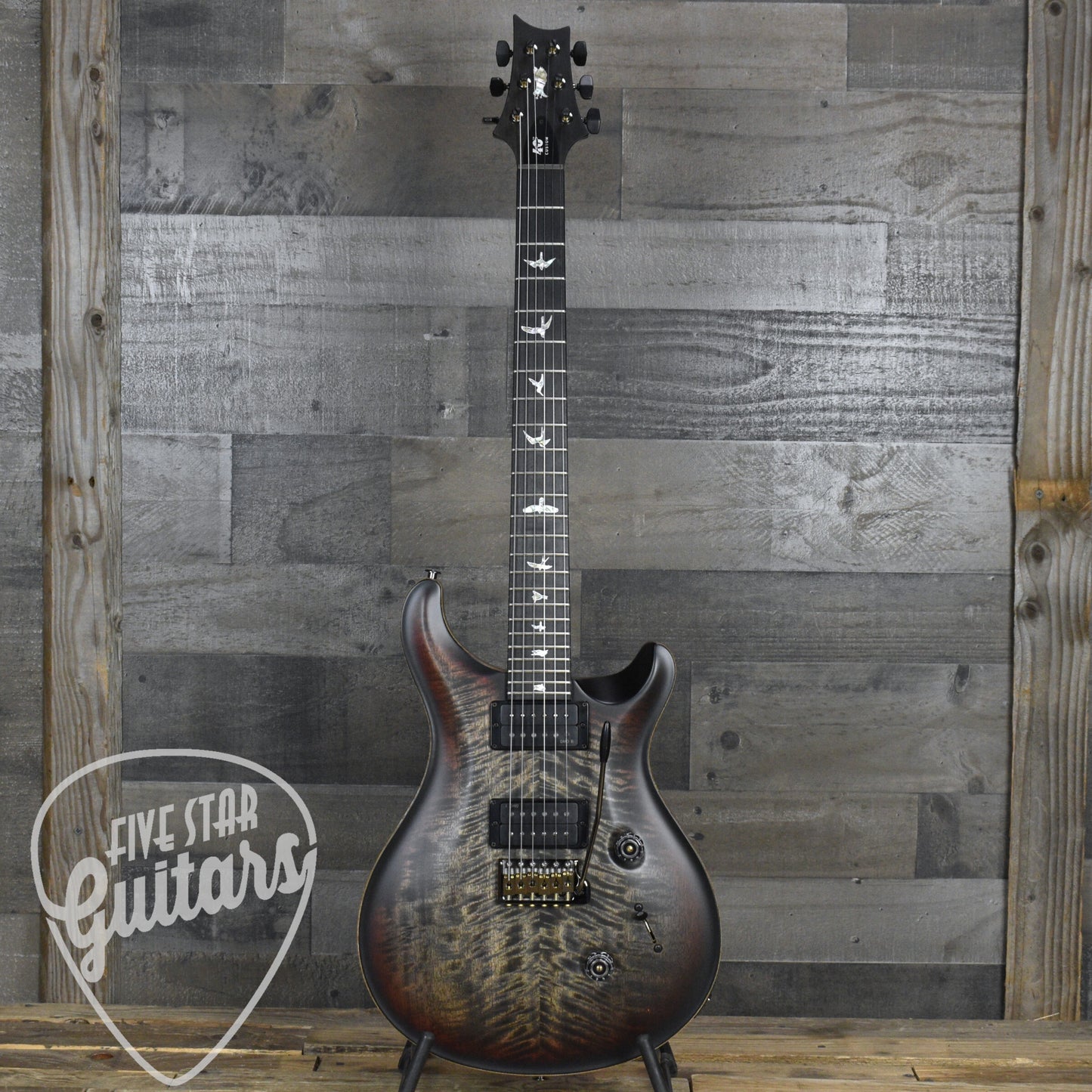 PRS 40th Anniversary Custom 24 Satin Limited Edition - Charcoal Tri-Color Burst with PRS Molded Hardshell Case