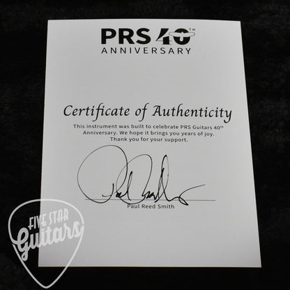 PRS 40th Anniversary Custom 24 Satin Limited Edition - Charcoal Tri-Color Burst with PRS Molded Hardshell Case