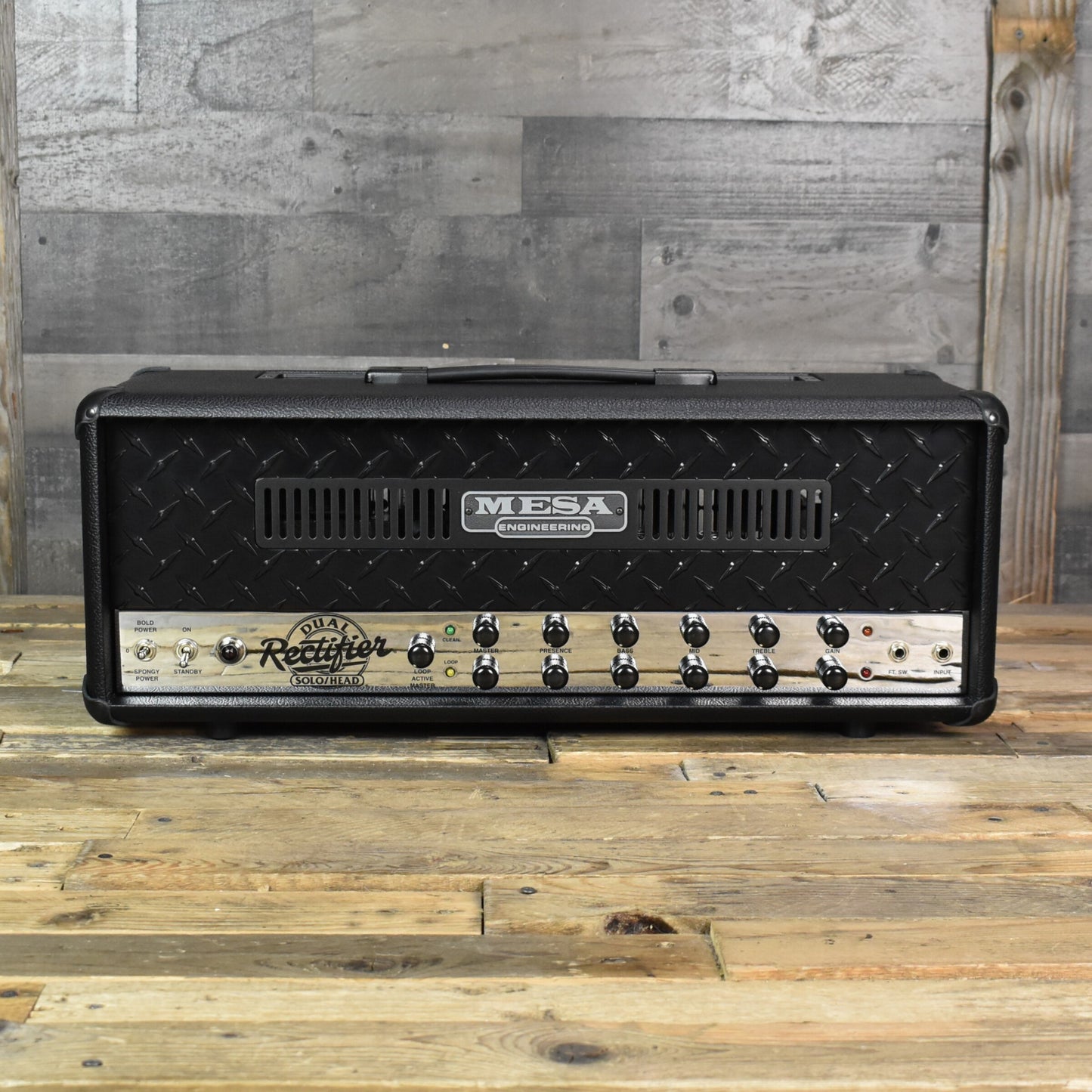 Mesa Boogie 2-CH 90's Dual Rectifier-  Black Bronco / Chrome Chassis