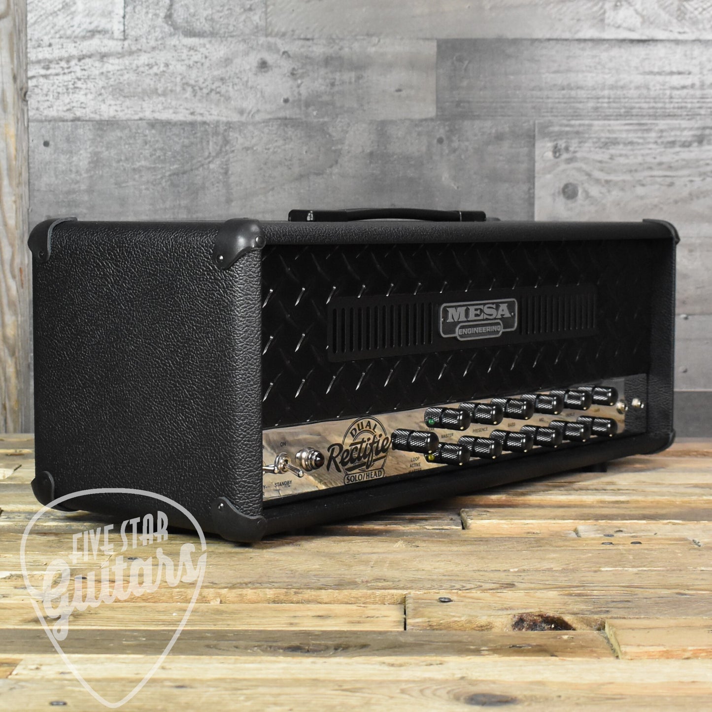 Mesa Boogie 2-CH 90's Dual Rectifier-  Black Bronco / Chrome Chassis