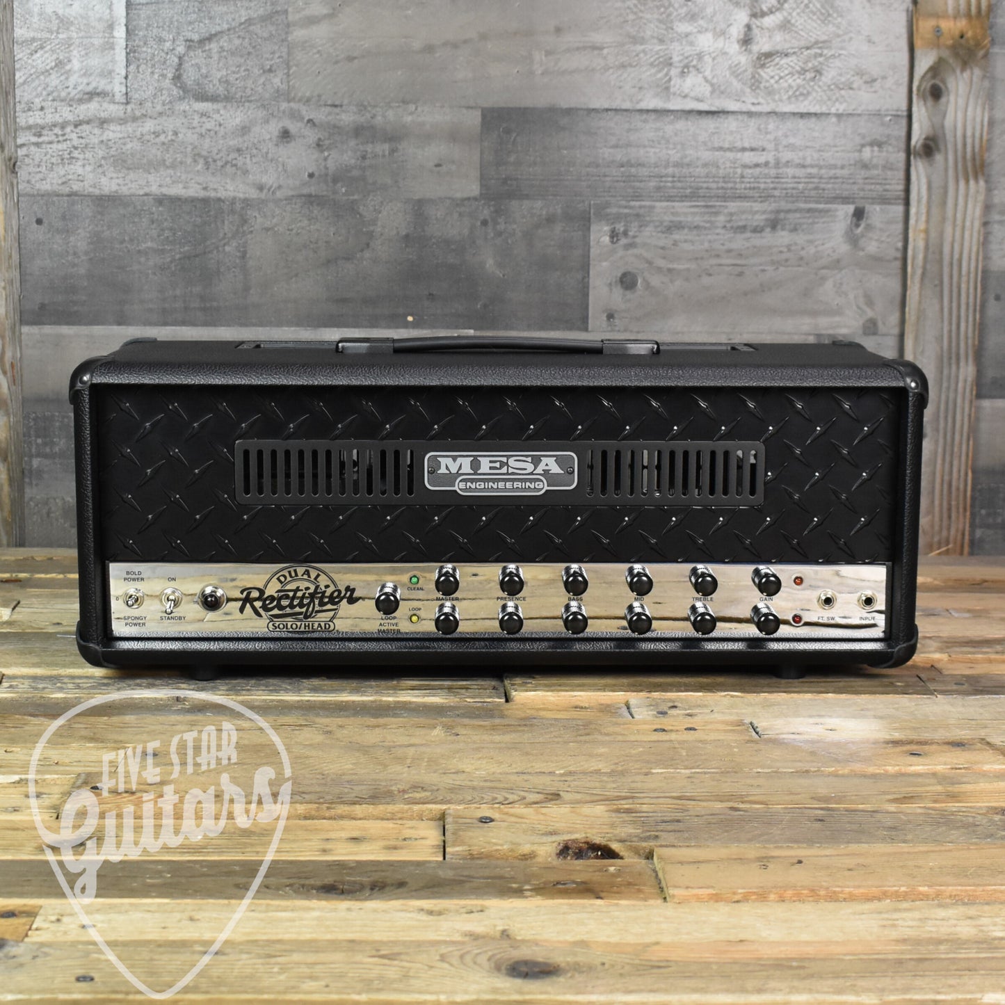 Mesa Boogie 2-CH 90's Dual Rectifier-  Black Bronco / Chrome Chassis
