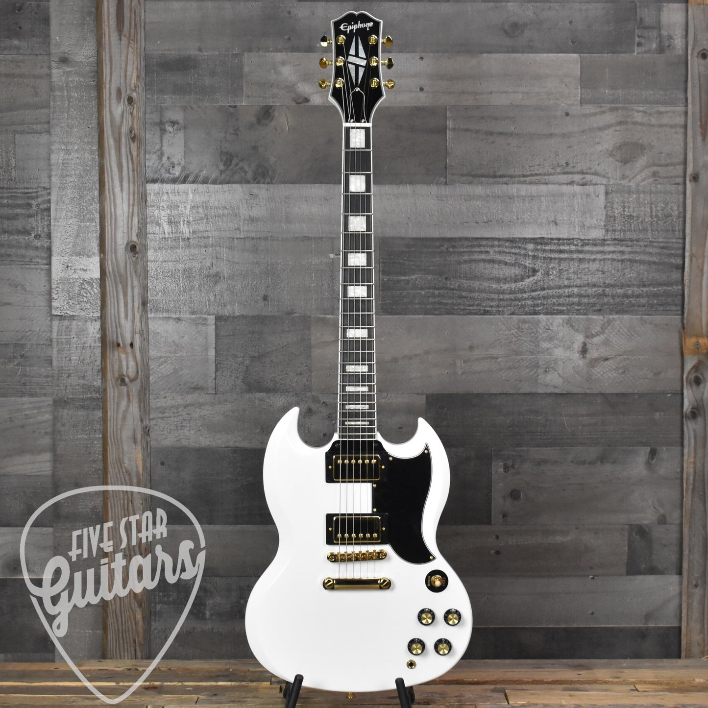 Epiphone SG Custom Inspired by Gibson Collection - Alpine White with Premium Gig Bag