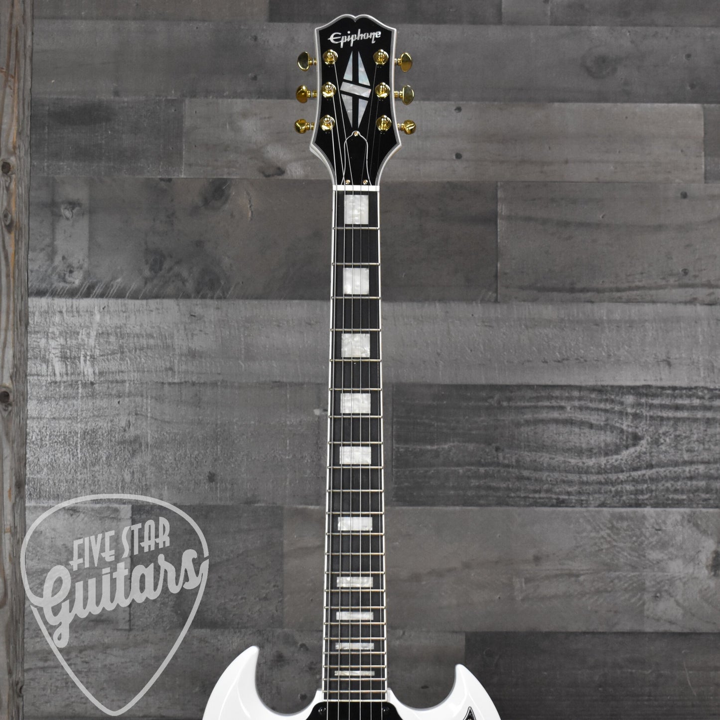 Epiphone SG Custom Inspired by Gibson Collection - Alpine White with Premium Gig Bag