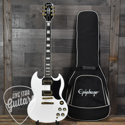 Epiphone SG Custom Inspired by Gibson Collection - Alpine White with Premium Gig Bag