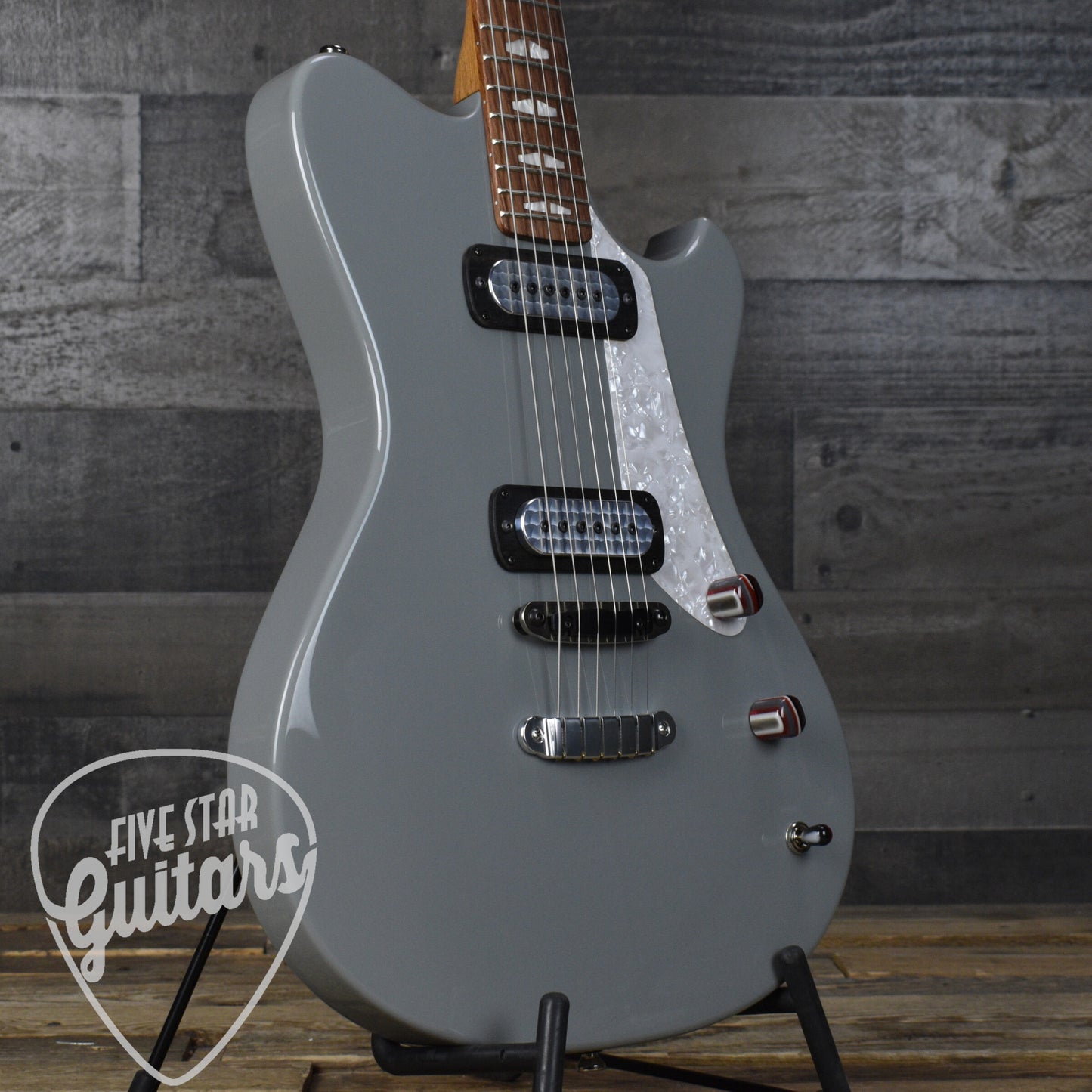 Powers Electric A Type  - Chalk  - FF42 Pickups - Pearl Pickguard - Delrin Saddle -  Top Loading Hardtail