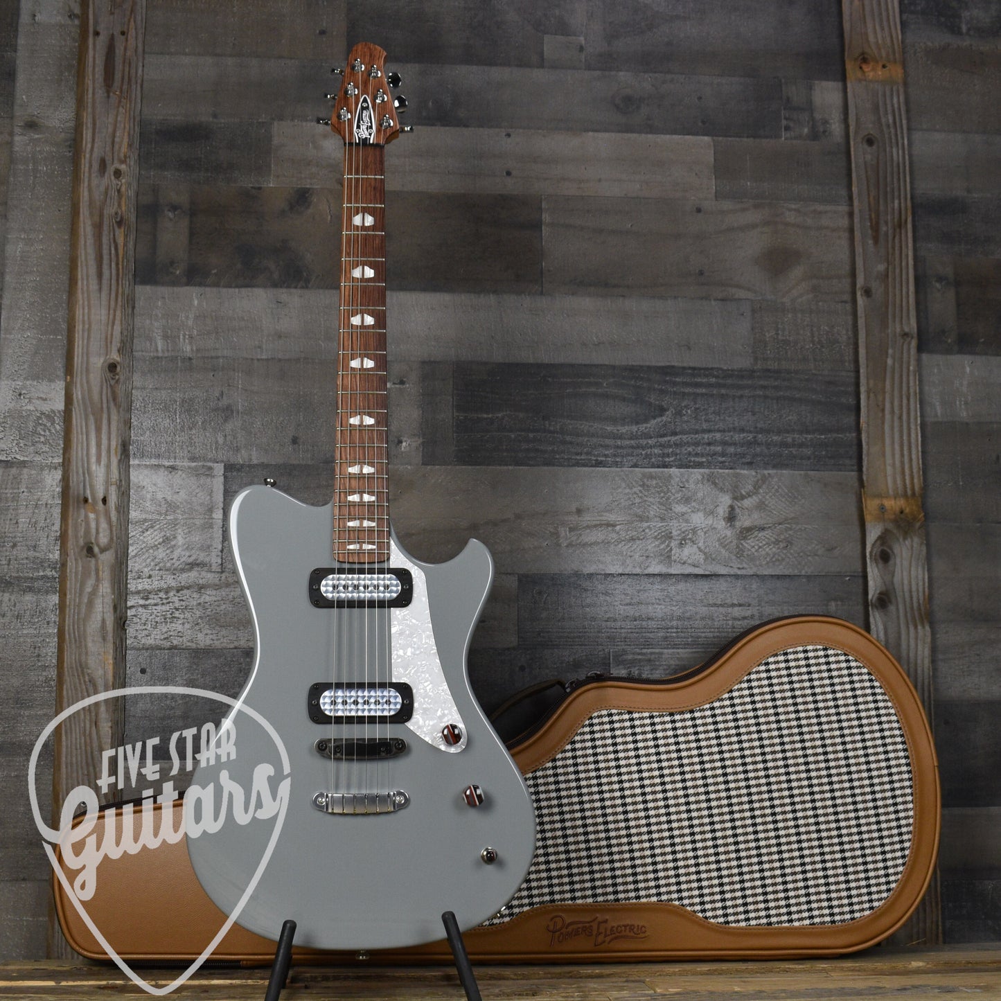 Powers Electric A Type  - Chalk  - FF42 Pickups - Pearl Pickguard - Delrin Saddle -  Top Loading Hardtail
