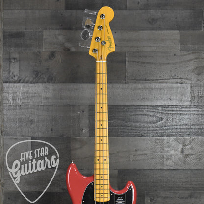 Fender American Professional Classic Mustang Bass Rosewood Fingerboard - Faded Dakota Red with Deluxe Gig Bag