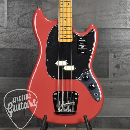 Fender American Professional Classic Mustang Bass Rosewood Fingerboard - Faded Dakota Red with Deluxe Gig Bag