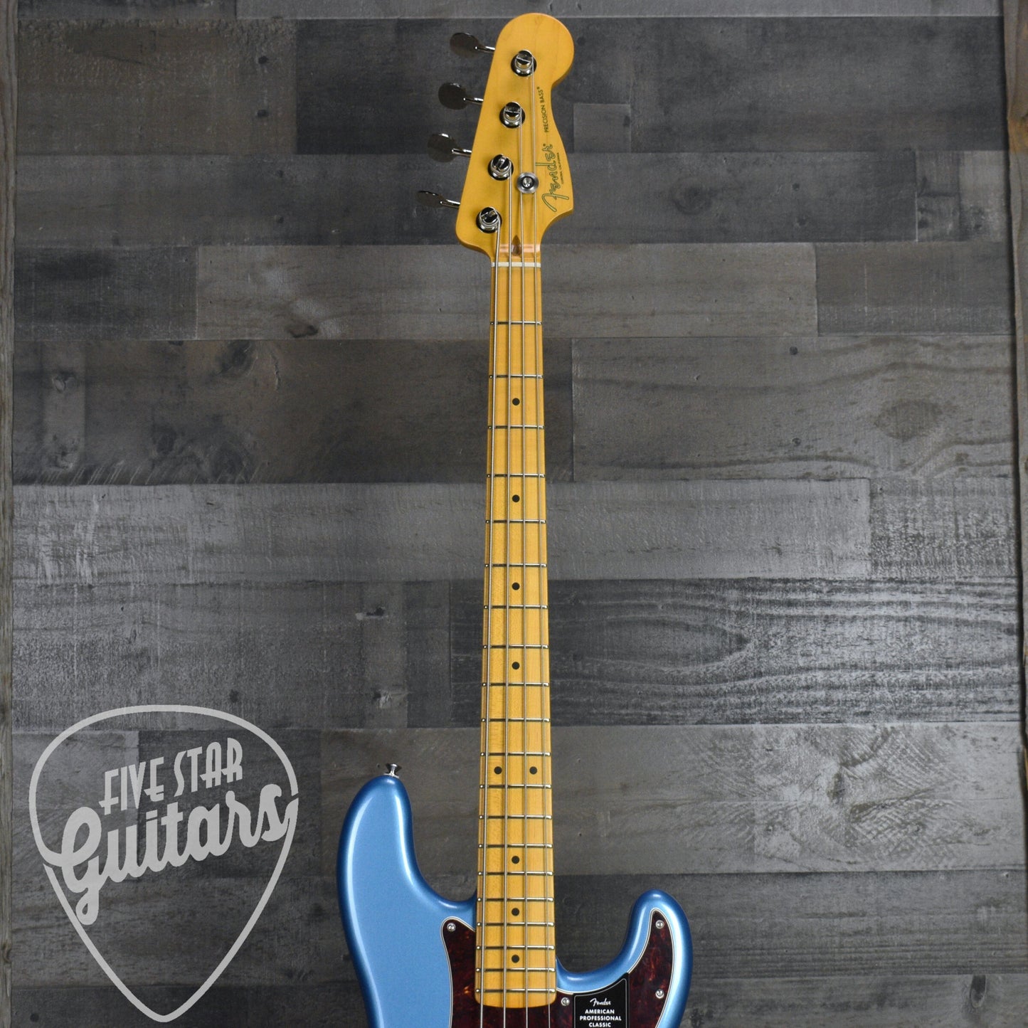Fender American Professional Classic Precision Bass Maple Fingerboard - Faded Lake Placid Blue with Deluxe Gig Bag