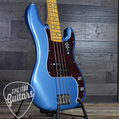 Fender American Professional Classic Precision Bass Maple Fingerboard - Faded Lake Placid Blue with Deluxe Gig Bag