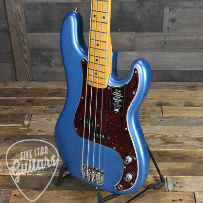 Fender American Professional Classic Precision Bass Maple Fingerboard - Faded Lake Placid Blue with Deluxe Gig Bag