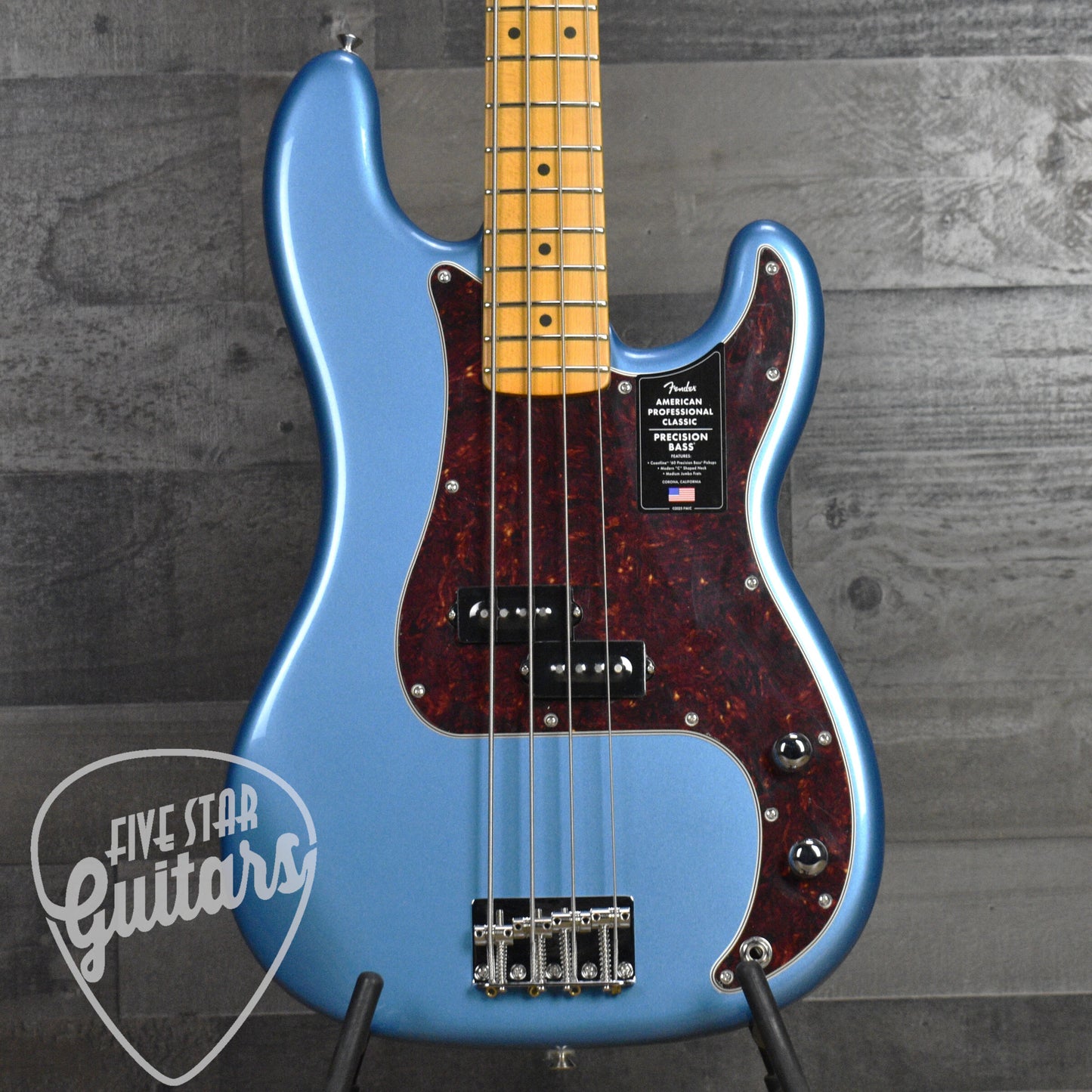 Fender American Professional Classic Precision Bass Maple Fingerboard - Faded Lake Placid Blue with Deluxe Gig Bag