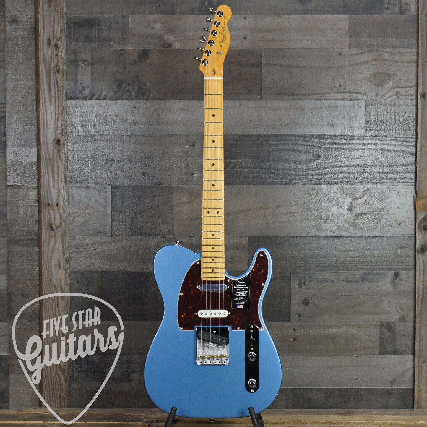 Fender American Professional Classic Hotshot Telecaster Maple Fingerboard - Faded Lake Placid Blue with Deluxe Gig Bag