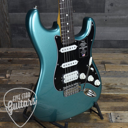Fender American Professional Classic Stratocaster HSS Rosewood Fingerboard - Faded Sherwood Green Metallic with Deluxe Gigbag