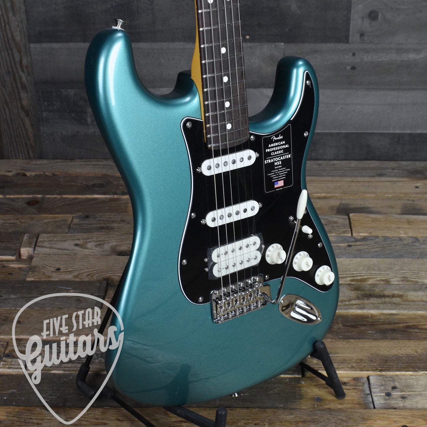 Fender American Professional Classic Stratocaster HSS Rosewood Fingerboard - Faded Sherwood Green Metallic with Deluxe Gigbag