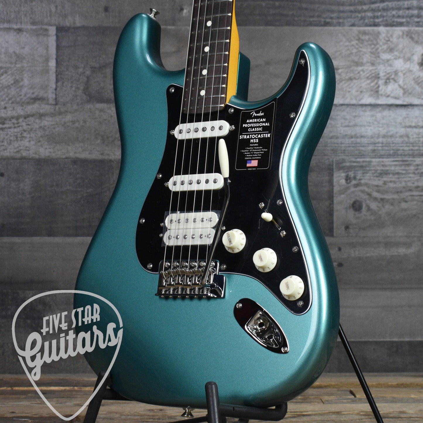 Fender American Professional Classic Stratocaster HSS Rosewood Fingerboard - Faded Sherwood Green Metallic with Deluxe Gigbag