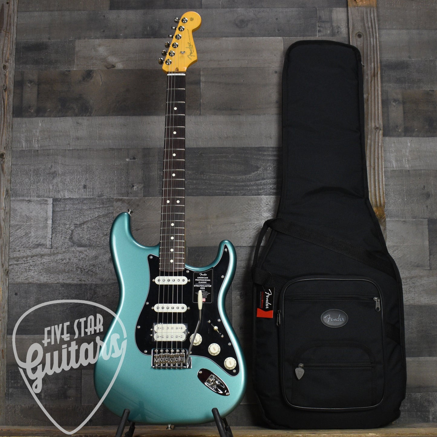 Fender American Professional Classic Stratocaster HSS Rosewood Fingerboard - Faded Sherwood Green Metallic with Deluxe Gigbag