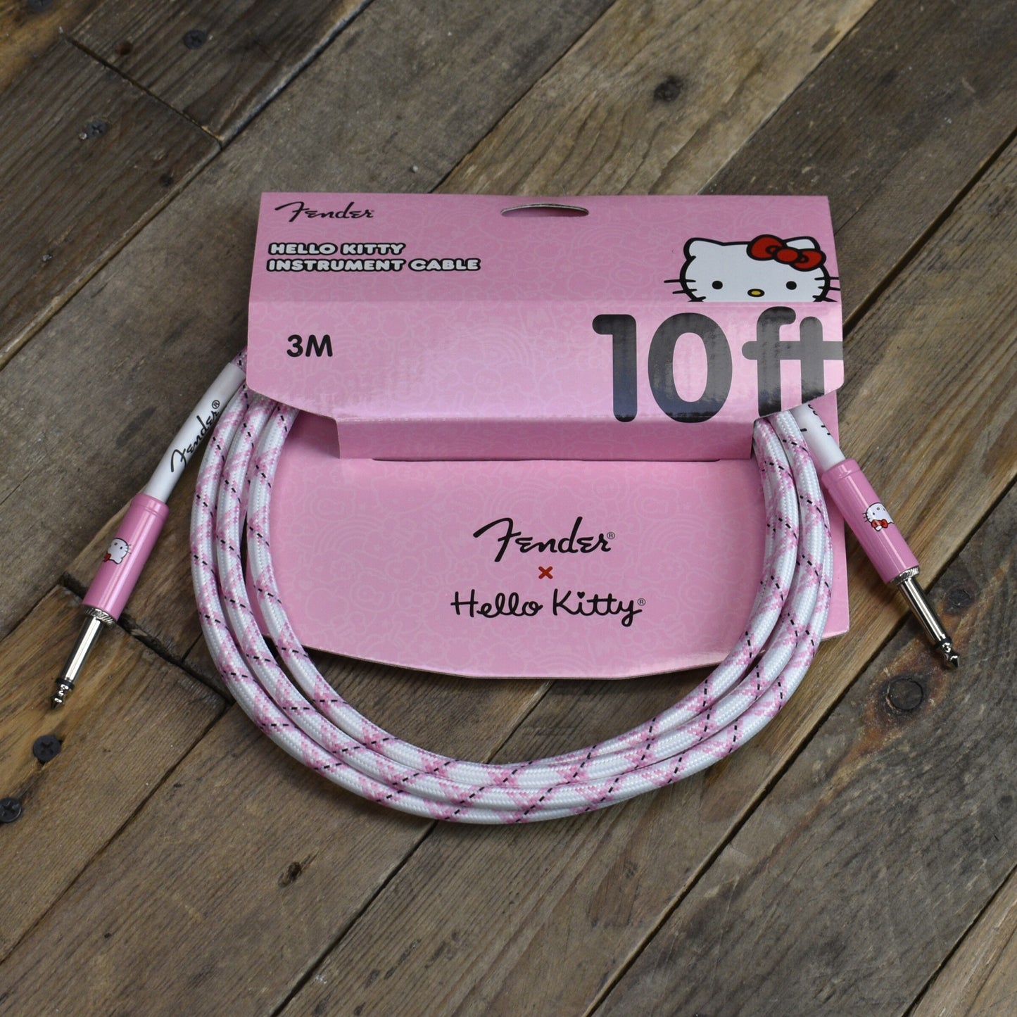 Fender x Hello Kitty White/Pink Woven Cable 10'