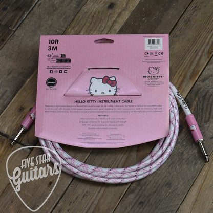 Fender x Hello Kitty White/Pink Woven Cable 10'